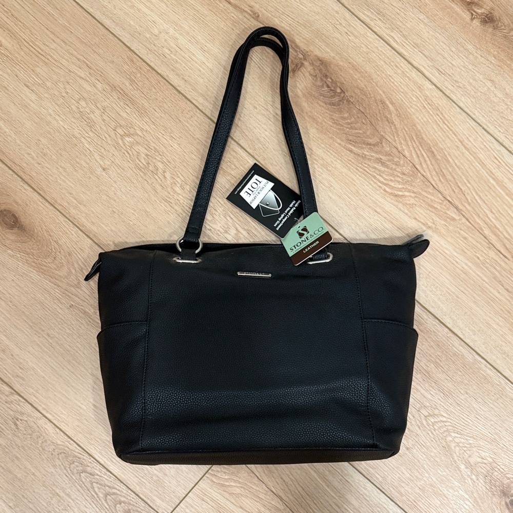 Stone & Co. Black Laptop Tote Bag